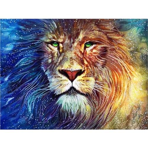 5D DIY Full Round/Square Diamond Painting Cartoon Colorful Lion Cross Stitch Embroidery Rhinestone Mosaic Home Decor Gift Y1611