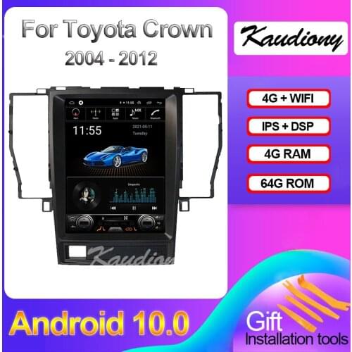 Kaudiony 10.4" Android 10.0 For Toyota Crown Car DVD Multimedia Player Auto Radio Automotivo GPS Navigation Stereo 4G 2004-2012