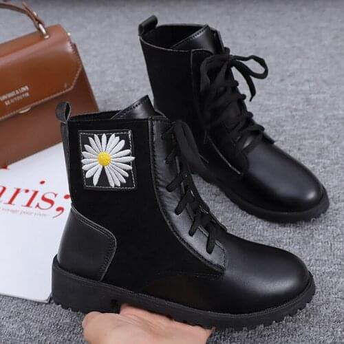Martin Boots for Women 2021 Autumn Winter New Comfortable Thick and Thin Boots Handsome Locomotive Shoes Womens Ankle Boots