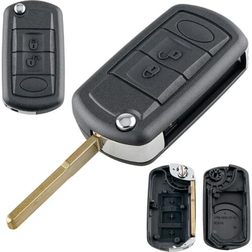 3 Buttons Car Key Fob Case Shell Replacement Flip Folding Automobile Remote Cover for LAND ROVER Range Rover Sport LR3 Discovery