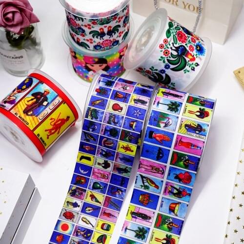 DIY Cartoon Printed Grosgrain Ribbon For Craft Supplies Sewing Accessories 5 Yards. 10402