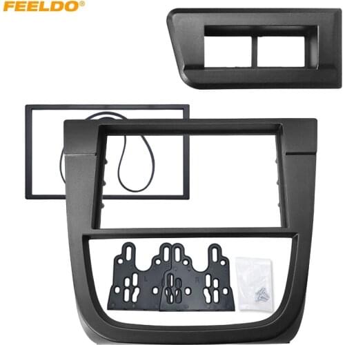 FEELDO Car 2DIN Radio Fascia Frame For VOLKSWAGEN Gol G5/Voyage/SaveiroStereo Dash Panel Plate Frame Installation Mount Kit
