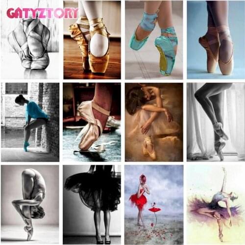 GATYZTORY 60x75cm Diy Frame Painting By Numbers Figure Paint By Numbers On Canvas Ballet Girl Picture By Numbers Home Decor