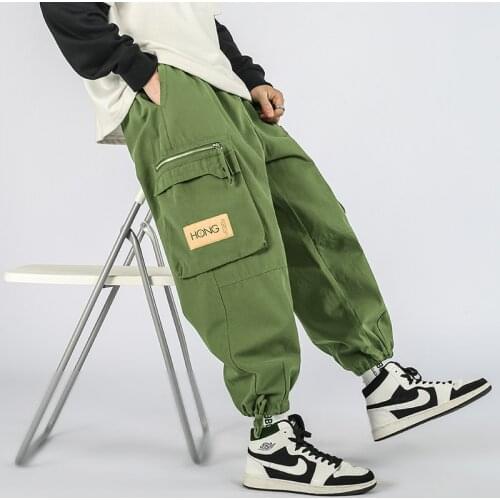 GlacialWhale Mens Cargo Pants Men Fashion New Baggy Joggers Male Hip Hop Green Korean Japanese Streetwear Trousers Pants For Men