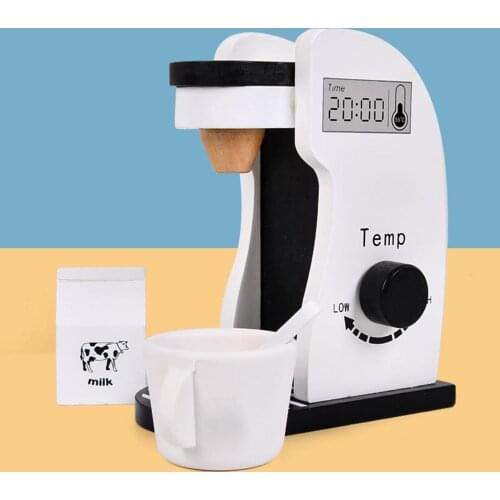 Play Kitchen Accessories Wooden Coffee Maker Set Upgraded Toy Coffee Set