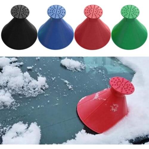 Round Windshield Ice Scraper, Cone-Shaped Windshield Ice Scraper Portable Window Snow Funnel Car Windshield Snow Removal Tool