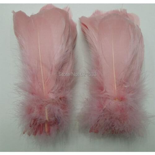 Fly tying materials!200units/lot DIY Clothing Accessories CORAL Goose Nagoire feathers 13-18 cm long Skin Pink Goose feathers