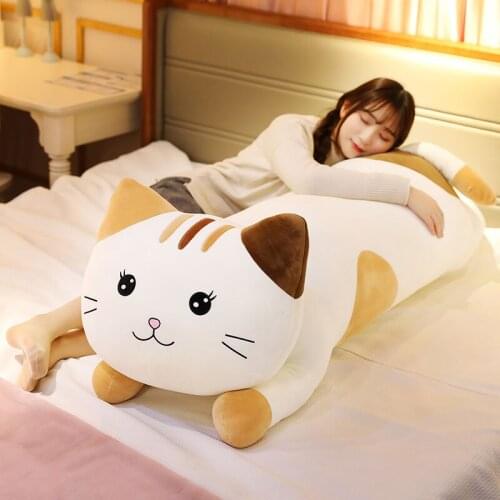 Cute cat plush toy big fat kitten doll sleeping pillow for kids birthday gift sofa bed decoration 120cm 150cm DY50879