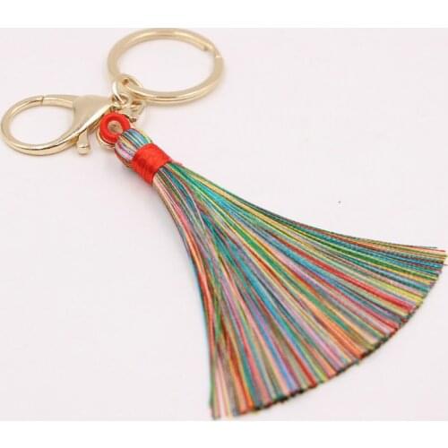 Fashion Lady Bag Tassel Pendant Hot Style Bohemian Car Key Pendant Wholesale Llaveros Para Mujer Diy Keychain Accessories