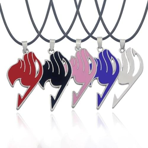 Fashion Couple Pendant Necklace Anime Fairy Tail Cosplay Necklace Female Mixed Color Metal Necklace Jewelry Accessories Gift