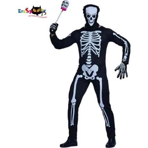 Men Skeleton Ghost Devil Costume Carnival Party Game Performance Adult Male Outfits Clothing Scary Bone Halloween Costumes