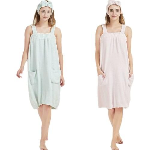 Wide Strap Bath Nightgown Sexy Nightwear Sleepwear Sofa Homewear Loose Pijamas For Women Girls Spring Autumn Pocket Night Dress
