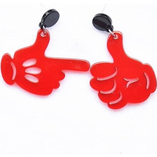 2020 New Hiphop Funny Gesture Pendant Earrings Hyperbole Hollow Acrylic Earring for Women Fashion Jewelry Oorbellen Duftgold
