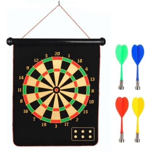 New 8/9/12/15/17 Inches Magnetic Dart Board Darts Suit Double Sided Flocking Dartboards Darts Plate of Safety Dart Safety Game