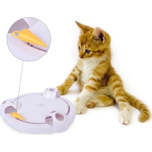 New Cat Toys Funny Cat Interactive Pet Automatic Rotating Cat Play Teaser Plate Mice Catch Toy Electric Playing Exercise Toys