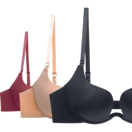 New Seamless Bra Top Female Backless Sexy Lingerie Thick Deep U Push Up Bras For Women Plus Size Underwear Brassiere A B C D Cup