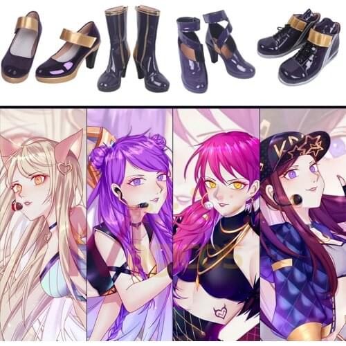 Game LOL KDA Akali Ahri Kaisha Evelynn Cosplay Shoes K/DA Custom Made Boots Adult For Women
