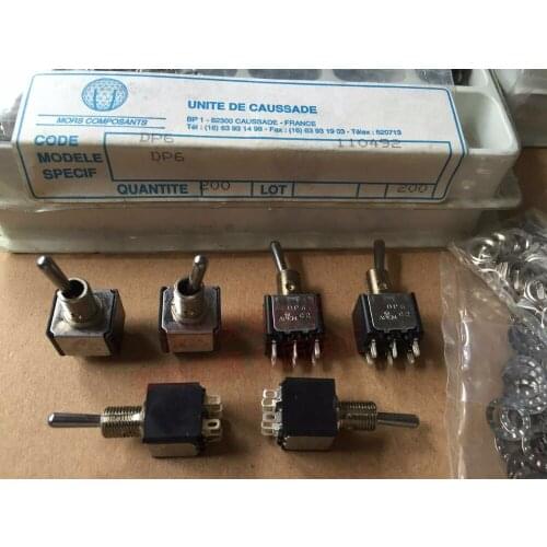 Original new 100% toggle switch DP6 6pin 2gear rocking head rocker switch opening 6MM