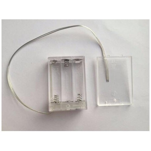 1pcs Transparent Battery Holder 3 AA Cells Case Box With Cable Leads Switch