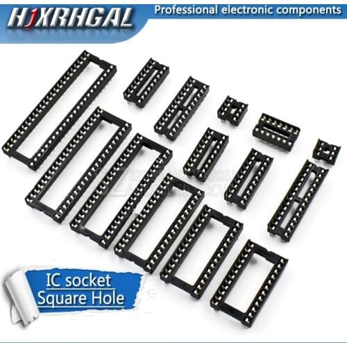 200PCS IC Sockets DIP6 DIP8 DIP14 DIP16 DIP18 DIP20 DIP28 DIP40 pins Connector DIP Socket 6 8 14 16 18 20 24 28 40 pin hjxrhgal