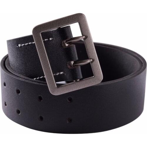 WWII GERMAN OFFICER DOUBLE CLAW BLACK BELT WAIST SIZE XL 42-47"