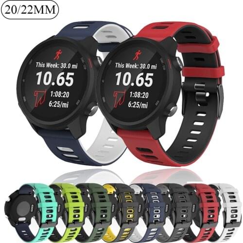 Strap for Garmin Vivoactive 4 wristband 22mm Silicone replacement band wrist strap for Garmin Forerunner 245 645 20mm watchband
