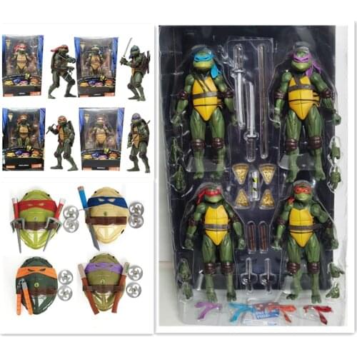 Figure Raphael Leonardo Michelangelo Donatello Action Figure Shredder Krang NECA Turtle Classic Movie 1990s Film