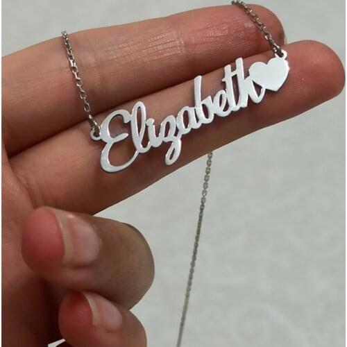 Romantic Heart Pendant Customized Heart Name Necklace Women Fashion Jewelry Stainless Steel Handmade Personalized Gifts