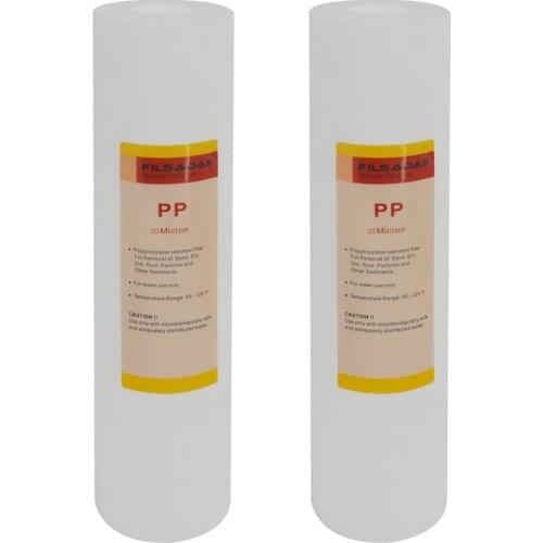 Replacement Water Filters 10" x 2.5" PP Sediment Filter Cartridge 20 Micron - 2 PACK