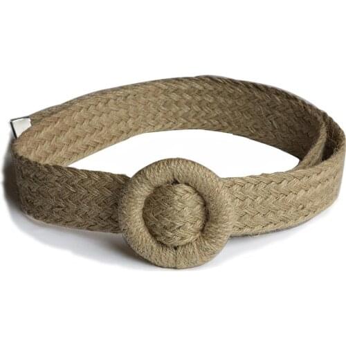 Straw model belt cartridge belt fashion belt knitting skin fabric wicker model palaska belt womens belt mens belt coiled metal
