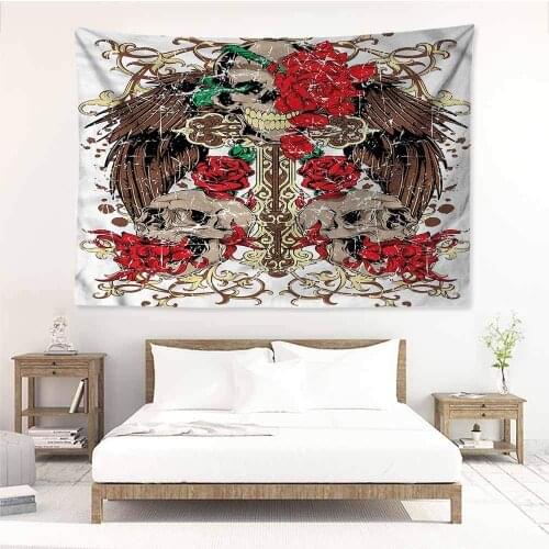 Tattoo Mexican Sugar Skull Design Living Room Background Decorative