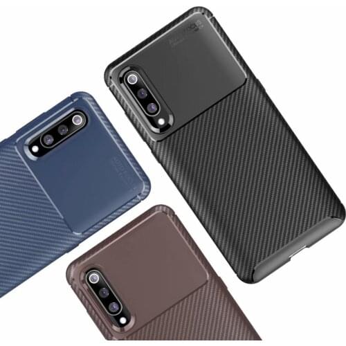 100pcs/lot Slim Carbon Fiber Texture Soft Back Phone Case For Xiaomi CC9 Pro CC9e Note 10 A3 9 lite For Redmi Note 8 Pro