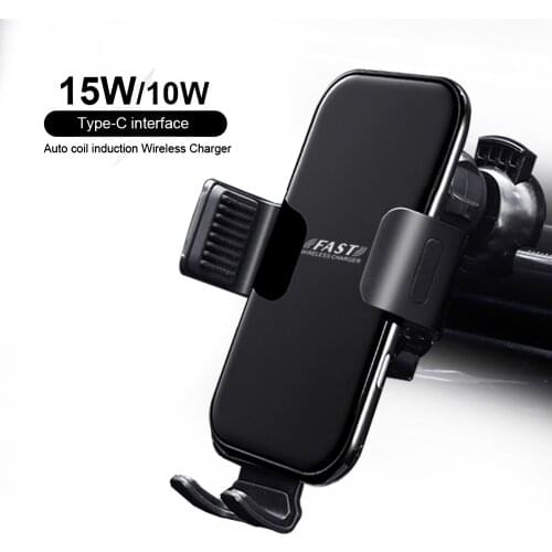 15W Qi wireless charger smart induction fast charging car phone holder for iphone12 11 8 8Plus Samsung NoteS8 S9 Huawei P30 P40