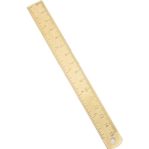 Vintage Brass Ruler Bookmark Label Book Mark Cartography Painting Measuring Tool Q6PA