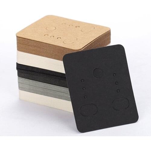 50pcs Earring Display Card Earring Card Holder 3.8x4.8cm Kraft Paper Tags for DIY Jewelry Display Card Hang Price Tag Packing