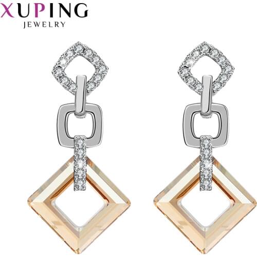 Xuping Jewelry Exquisite High Quality Colorful Crystals Earrings for Women Valentines Day Gifts 20226