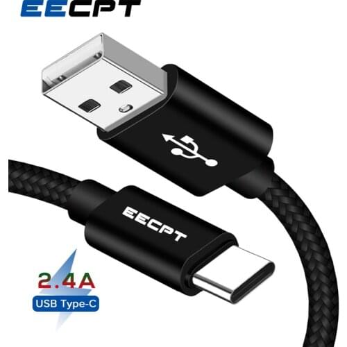 EECPT 2.4A Type C Charger Cable Fast Charging Data Wire USB Type-C Cable for Android Xiaomi Redmi Note 7 Samsung S10 USB-C Cord