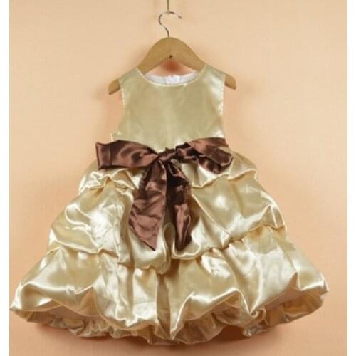 Gold Girl Dress kids party tutu dress Children sundress girls clothes summer 2017 Evening Costumes Top Quality Fashion Dresses