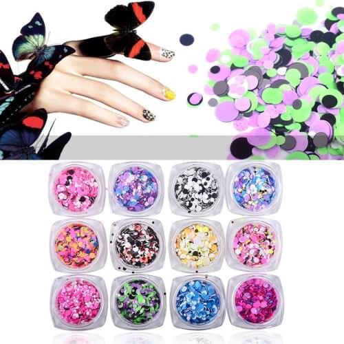 1pcs Colorful Round Ultrathin Sequins Nail Art Glitters Mix Sizes Charm 3d Design Nail Tips Decoration Manicure Tools