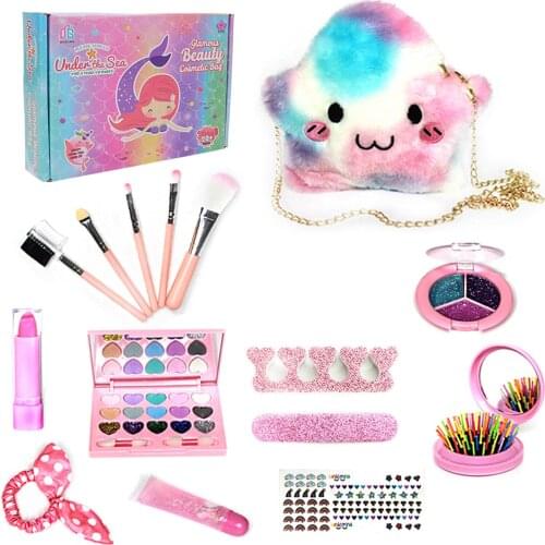 20Pcs Play House Set Washable Cosmetic Make Up Toys Kids Makeup Set Toys for Girls Childrens Cosmetics Box детская косметика