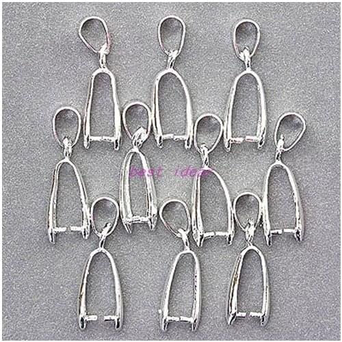 200PCS Wholesale Gold/silver Plated Pendant Pinch Bail 19mm,Pendant Clasps / Clips / Hooks Jewelry Findings,Free Nickel And lead