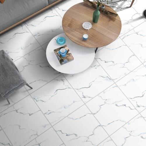 60x60cmx1pcs Self-adhesive Marble Floor Tile Wall Sticker PVC Oil-proof Waterproof for Home Living Room Bedroom Kitchen Bathroom