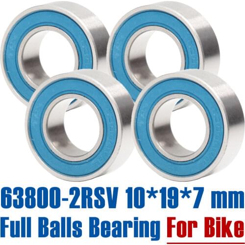 63800 2RSV MAX Bearing 10*19*7 mm 4Pcs C2 Full Balls Bicycle Frame Pivot Bearing 3800 2RS RSV Ball Bearings 63800-2RS 3800LLU