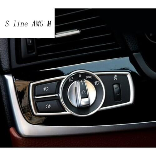 Car Styling Headlight Switch Lamp On/OFF panel decorative frame cover trim interior For BMW 5 7 Series F10 F01 F02 x3x4 F25 F26
