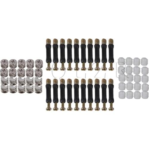 BQLZR 20 x Furniture Cabinet Side 15mm Dia Cam Fittings Dowel and Inserted Nut Plastic