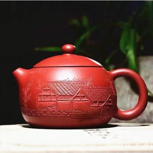 Yixing teapot Xi Shi pot pure handmade ore Zhu mud Dahongpao Zisha teapot tea set
