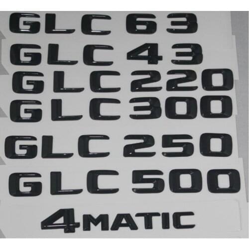 Gloss Black Trunk Letters Number Badge Emblem Emblems for Mercedes Benz GLC63 GLC43 GLC350 GLC300 GLC250 GLC500 4MATIC