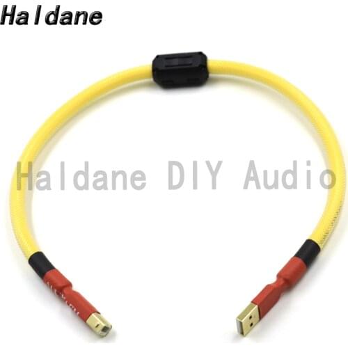 Haldane HIFI USB Auido Cable DAC A-B Digital Red Copper Silver Plated USB 2.0 Type A to B Male Audio Cable