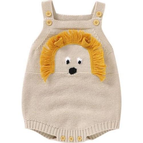 2020 Toddler Infant Newborn Baby Girls Boys Romper 0-24M Sleeveless Cartoon Lion Jumpsuits Brand New Autumn Playsuit