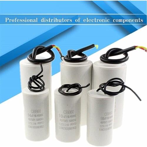 CBB60 Cylinder Shaped Capacitor 450V Motor Start Capacitors Fit for Washing Machine, one-way Motor, air Compressors